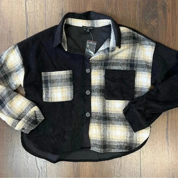 🆕 Blu Pepper Color Block Corduroy Shirt SZ SM - Picture 4 of 4